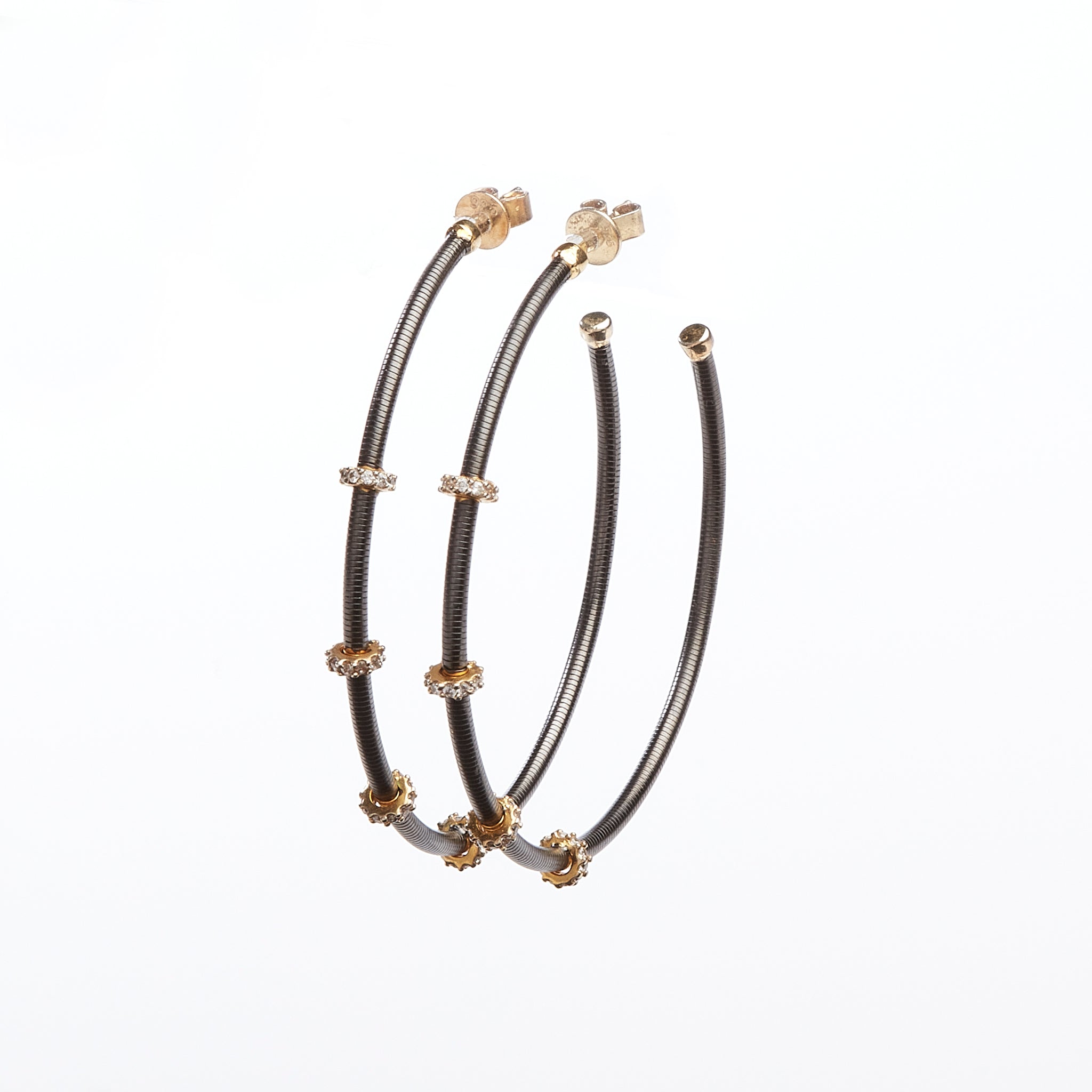Alessandra Hoops (Black and Gold)